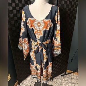 Uncle Frank Boho Hippie Tunic Dress Bell Sleeves Medium